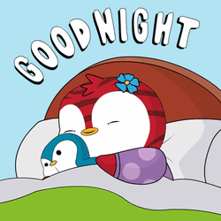 Cute Good Night Pudgy Penguin Dozing GIF