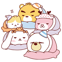 Cute Goodnight Sleepy Friends GIF