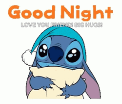 Cute Goodnight Sleepy Stitch GIF