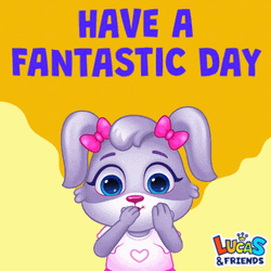 Cute Gray Bunny Have A Good Day Love GIF