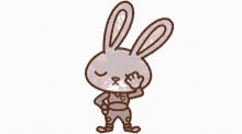 Cute Gray Rabbit Facepalm Meme GIF