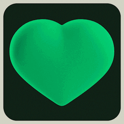Cute Green Heart Beating
