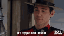 Cute Guy Wear Hat I Love My Job Nod GIF