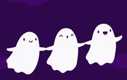Cute Halloween Happy Three Ghosts GIF