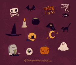 Cute Halloween Trick And Treat  GIF