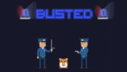 Cute Hamster With Policeman Busted GIF
