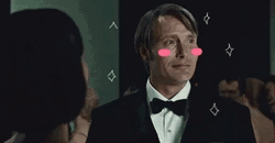 Cute Hannibal Mads Pink Cheeks Animation GIF