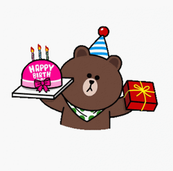 Cute Happy Birthday Cony Brown Sticker GIF