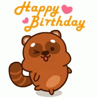 Cute Happy Birthday Squirrel Sticker