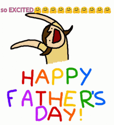 Cute Happy Fathers Day Excited Cartoon Girl GIF