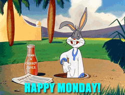 Cute Happy Monday Bugs Bunny Digging Hole GIF