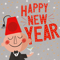 Cute Happy New Year Cartoon GIF