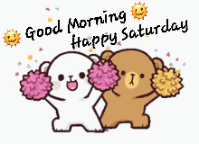 Cute Happy Saturday Milk And Mocha Cheering GIF