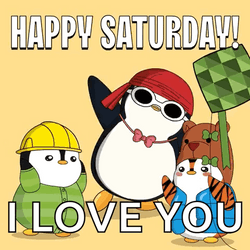 Cute Happy Saturday Pudgy Penguins GIF