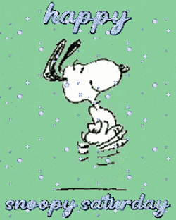 Cute Happy Saturday Snoopy Skipping GIF