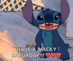 Cute Happy Saturday Stitch Standing On His Head GIF