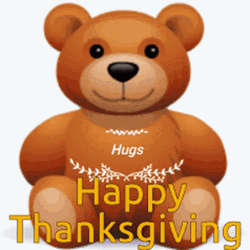 Cute Happy Thanksgiving Fluffy Bear GIF