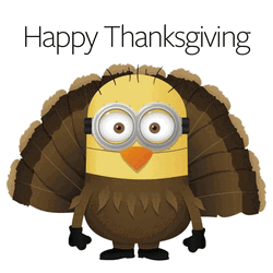 Cute Happy Thanksgiving Turkey Minion  GIF