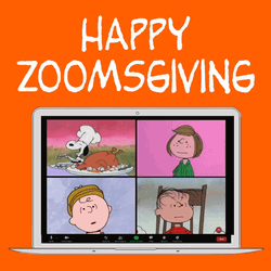 Cute Happy Thanksgiving Zoom Meeting  GIF