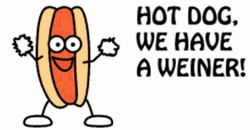 Cute Hot Dog Face Cheering Weiner GIF