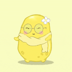 Cute Hot Potato With Flower GIF