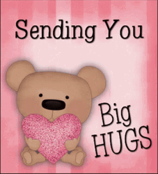 Cute Hug Sending Big Hugs Teddy Bear Hearts GIF