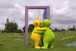 Cute Hugging Teletubbies  GIF