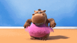 Cute Hungry Hippo Dancing Ballet GIF