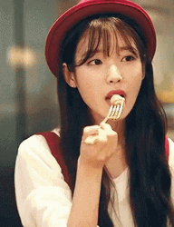 Cute Iu Demure Eating GIF