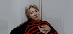 Cute Jimin Red Stripes GIF