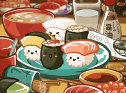 Cute Jumping Sushi GIF