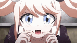 Cute Junko Enoshima Whispering GIF