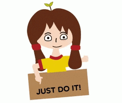 Cute Just Do It Doodle Girl GIF