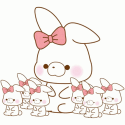 Cute Kawaii Bunny Family GIF