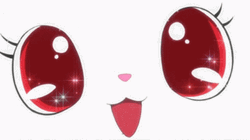 Cute Kawaii Cat With Sparkly Eyes GIF