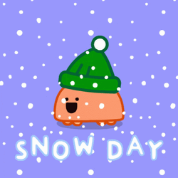 Cute Kawaii On Winter Cap On Snow Day GIF