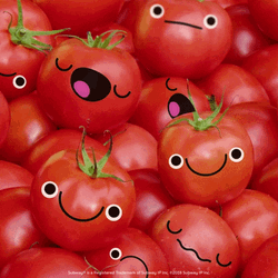 Cute Kawaii Tomatoes With Animated Face GIF