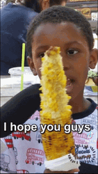 Cute Kid Eating Corn Fantastic Day GIF