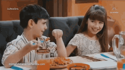 Cute Kids Eating Aristemo Snacks GIF