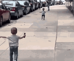 Cute Kids Meeting Hug Meme GIF