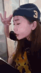 Cute Korean Girl Looking Around GIF