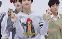 Cute Kpop Member Jin Rose Pose  GIF
