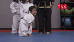 Cute Little Boy Doing Karate