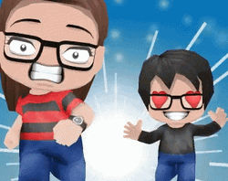 Cute Lovestruck Cartoon Chasing Couple GIF