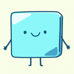 Cute Melted Ice Cube Face GIF