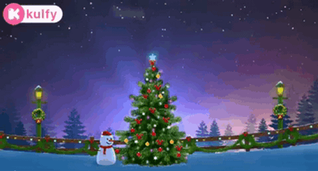 Cute Merry Christmas Lights Wishes GIF