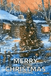 Cute Merry Christmas Wishes Snowing GIF