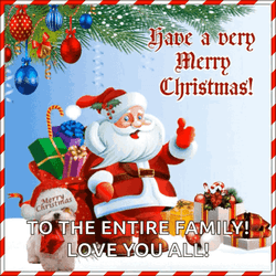 Cute Merry Christmas Wishes To The Entire Family GIF