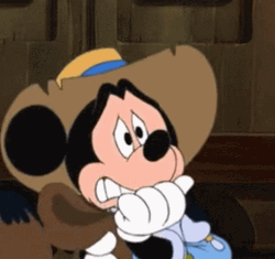 Cute Mickey Mouse Scared Nail Biting GIF