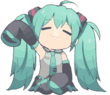 Cute Miku Waving GIF